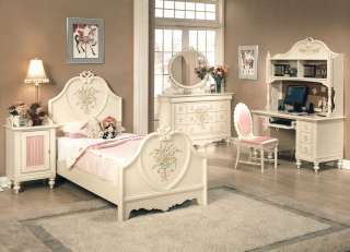 Full Size Bed Frame Set Children Bedroom Furniture Girl  