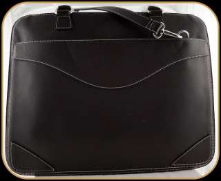 Levenger Wellesley Laptop Brief Bag Solid Leather Espresso Brown NEW 
