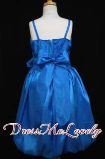 SIZE 1 2) NEW TURQUOISE BLUE FLOWER GIRL TODDLER DRESS  