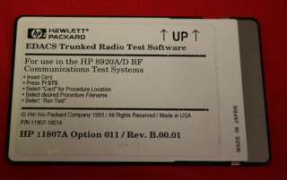 HP 11807A option 011 EDACS test software for 8920 A / D  