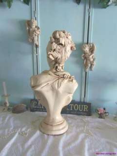 Fab Huge 28 Vintage Chic Lady Bust Statue ~ Roses  