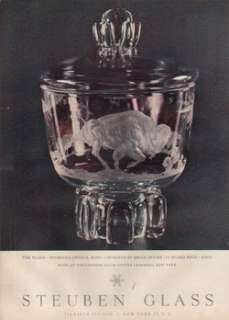 1957 Steuben Glass~The Plains~Bruce Moore Crystal ad  