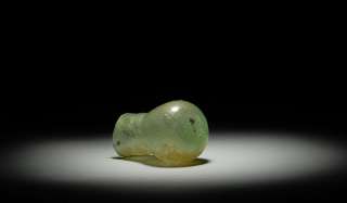 rare and beautiful Ancient Roman green glass bottle, dating to 