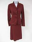 AUTH PRADA Red Cotton 3 Button Blazer A Line Casual Skirt Suit Sz 42