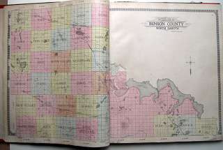 1910 Atlas BENSON Co. NORTH DAKOTA * OGLE* Original VG  