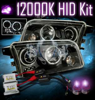 12000K HID 06 10 Dodge Charger Twin CCFL Halo Projector LED Black BLK 