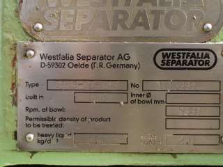 Westfalia Purifier OTB 3 02 066  