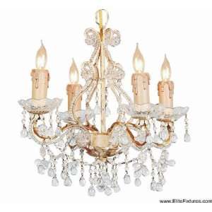  Crystorama 4504 CM CLEAR Four Light Gold Up Chandelier 