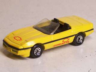   1987 Matchbox Car Yellow Corvette Convertible Made in Macau 156 Scale