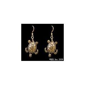  Sea Turtle Earrings, 14k Yellow Gold, 14k Yellow Gold Ear 