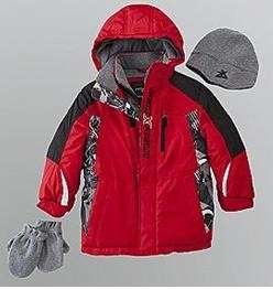 NWT Boys RED Black ZEROXPOSUR Winter Coat Ski Jacket Size 3T 4 7 