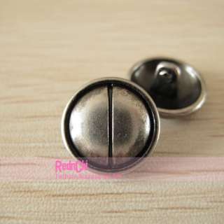 RIMMED SLOTTED HEAD SCREW PEWTER METAL SHANK BUTTON (1)  