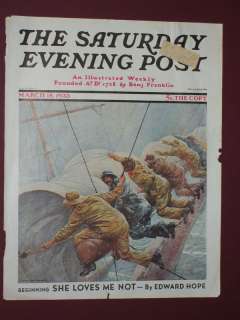 MARCH 18, 1933 S.E.P. COVER ANTON OTTO FISCHER NAUTICAL  