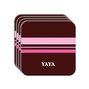 Personal Name Gift   YAYA Set of 4 Mini Mousepad Coasters (pink 