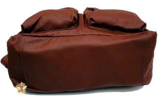 SEVERAL Fashion Big Sling Shoulder Bag Cognac Brown Faux Leather 