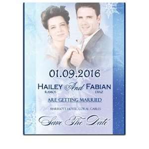    90 Save the Date Cards   Snowflake Midnight Desire