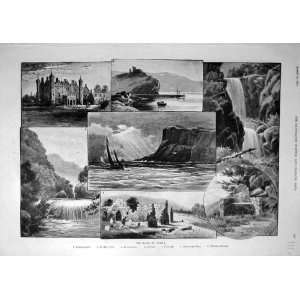  1891 Glens Antrim Glanarm Castle Red Bay Gelndun Print 
