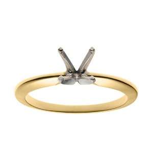  14k Yellow Gold Classic Solitaire Engagement Ring Setting 