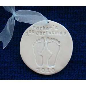  personalized babys first christmas footprint ornament 