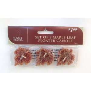 Kwality Closeouts 52086 9 Set of 3 Maple Leaf Floater Candles Case of 