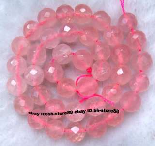 10mm Natural Rose Quartz Round Faceted Beads 15  