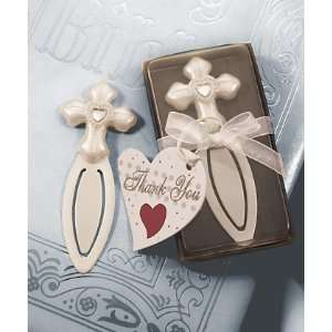 Bookmark White Cross (36 per order) Wedding Favors  