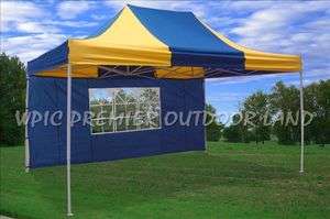 10x15 Pop Up 4 Wall Canopy Party Tent EZ Blue/Yellow  
