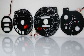 HONDA CIVIC DEL SOL 92 98 glow gauges plasma gauges MPH  
