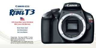 USA Model Canon EOS Rebel T3 1100D 12.2 MP CMOS Digital SLR Camera 