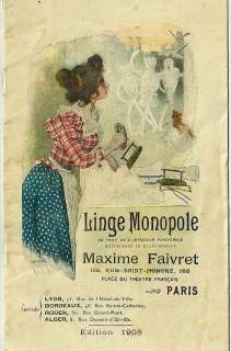 FRENCH CATALOG 1908 LINGE MONOPOLE MAXINE FAIVRET PARIS  