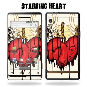   Sticker for Motorola Droid   Stabbing Heart Cell Phones & Accessories