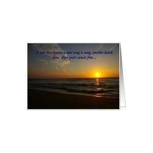  5 years cancer free ocean sunrise Card Health & Personal 