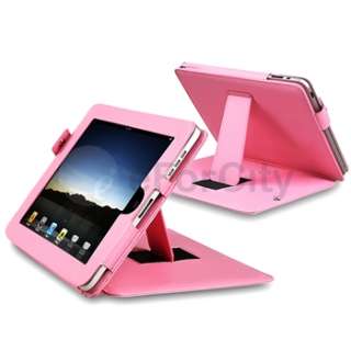 Pink Leather Cover Case+LCD Protector For iPad 1 16GB  