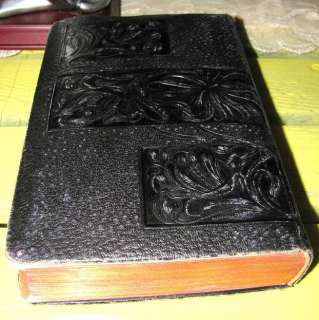 Late 1800s Embossed Floral Leather Thomas Hood Book  