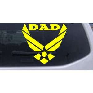 Yellow 12in X 13.2in    Air Force Dad Military Car Window Wall Laptop 