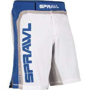   Fusion Mens Fight Shorts, 34, WH/BL/GR 