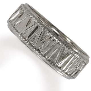 950 Platinum Roman Design Wedding Band Ring  