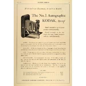   Kodak No. 1 Autographic Camera   Original Print Ad