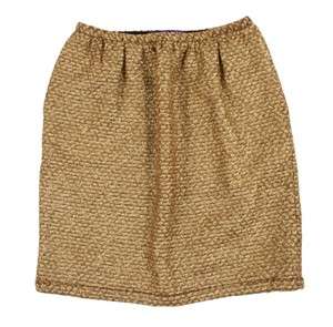 Ralph Lauren Purple Label Gold Wool Cashmere Skirt 4 New $1298  