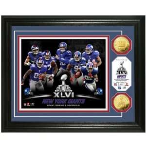  New York Giants Super Bowl XLVI 24kt Gold Coin Team 