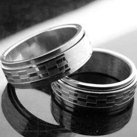 b1439 Size 9 Mens Rectangle Designer Stainless 316L Steel Finger Ring 