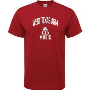 West Texas A&M Buffaloes Cardinal Red Music Arch T Shirt