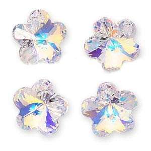  Swarovski Beads #6744 Flowers 14mm Crystal AB (4) Arts 