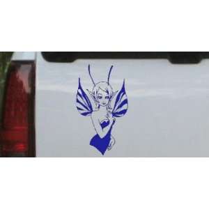 Cute Pixie Fairy Car Window Wall Laptop Decal Sticker    Blue 40in X 