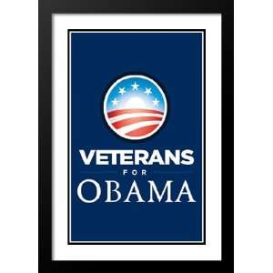 Barack Obama 20x26 Framed and Double Matted Veterans Campaign Poster 