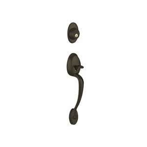  Schlage F60 716 Aged Bronze Plymouth Handle Set with 