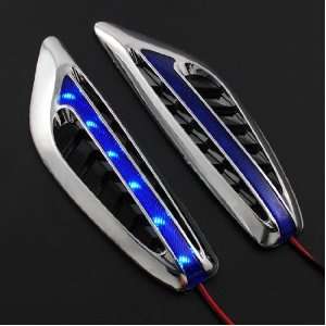 Safe Driving Chrome Plating Blue Lens LED Roadster Coupe Turbo Racing 