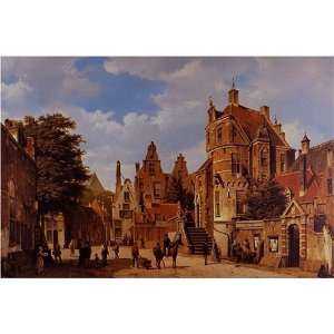  Old Amsterdam by Barend Cornelis Koekkoek, 17 x 20 Fine 