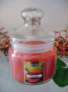 Papaya Fruit Scented Apothecary Glass Jar Candle 16 Oz.  