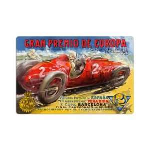  1953 Gran Premio Europa Auto Race Car Vintage Metal Sign 